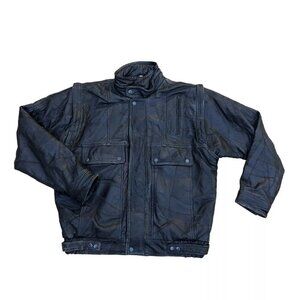 Vintage ECHTES LEDER FUTTER Motorcycle Biker Leather Jacket Men's MEDIUM Black‌